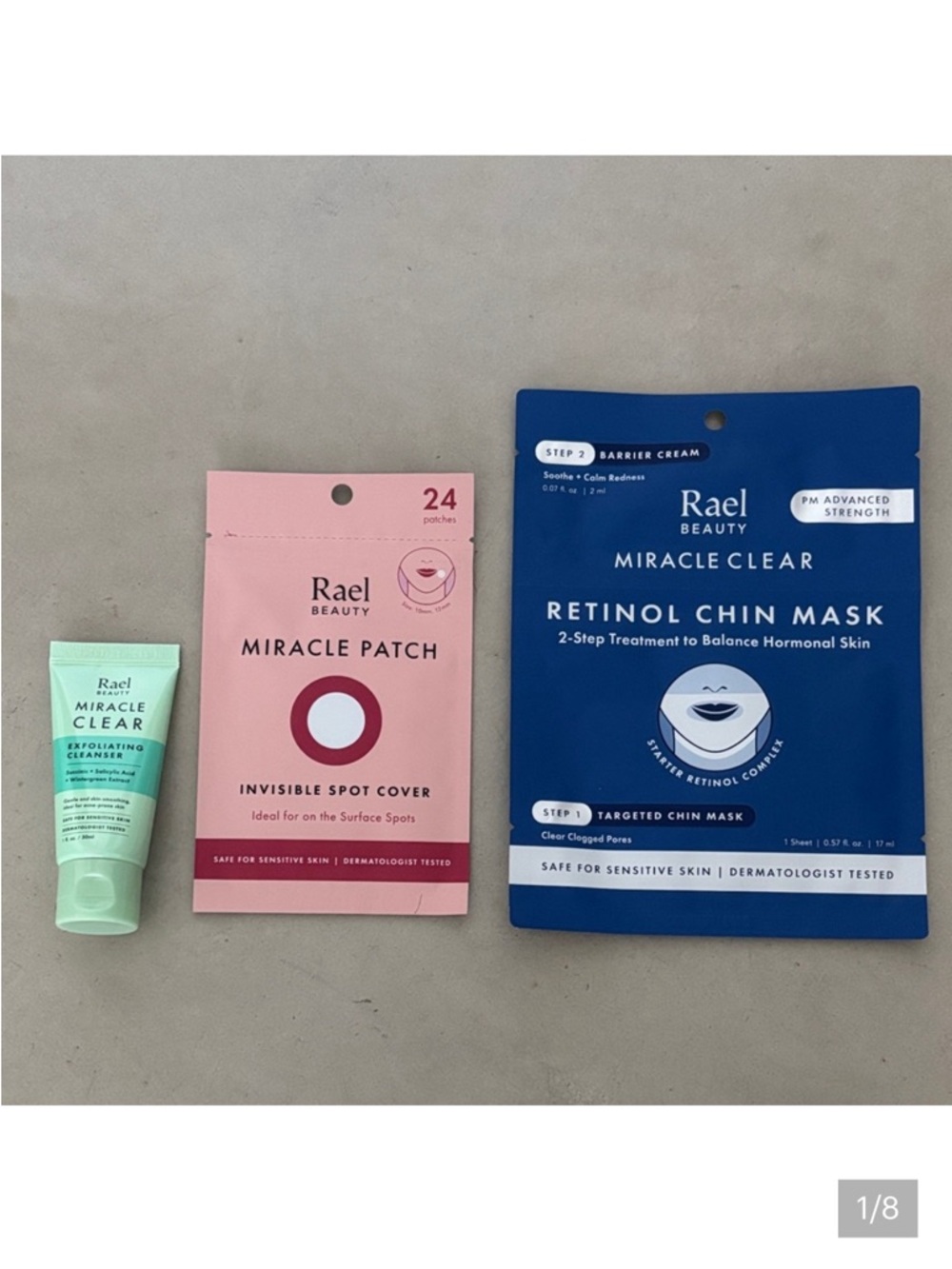 Sale New RAEL K-Beauty bundle: Retinol Chin Mask, Patches & Exfoliating Cleanser